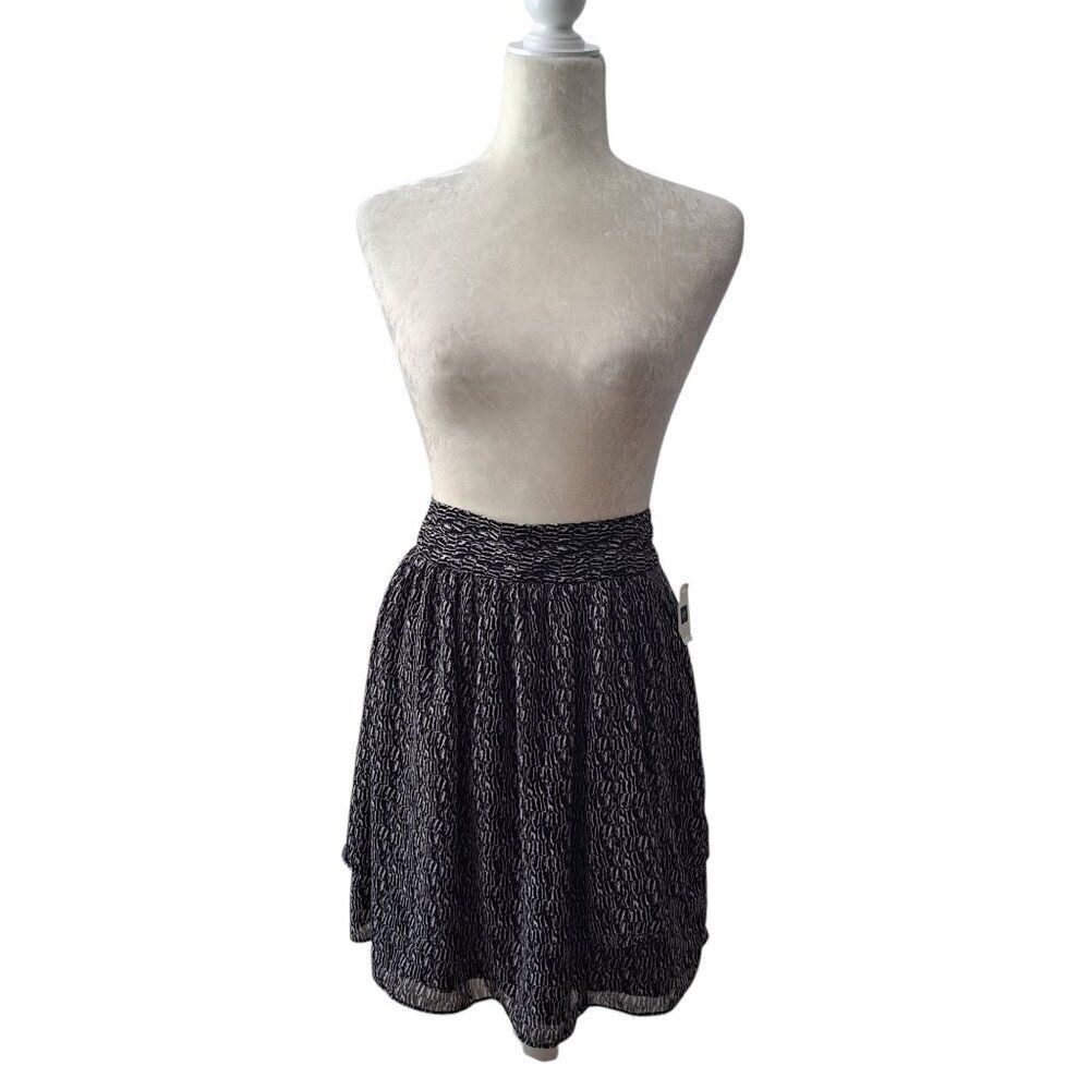 Gap Women's Black White Mini Skirt With Pockets Casual Travel Sz 12 Tall